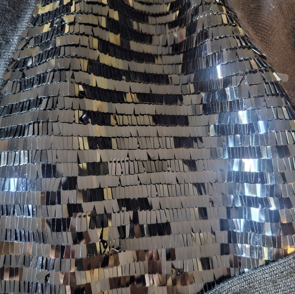 Calvin Klein Black Sequin Cardigan Sweater Medium Party Holiday Knit Open Front - Picture 2 of 7